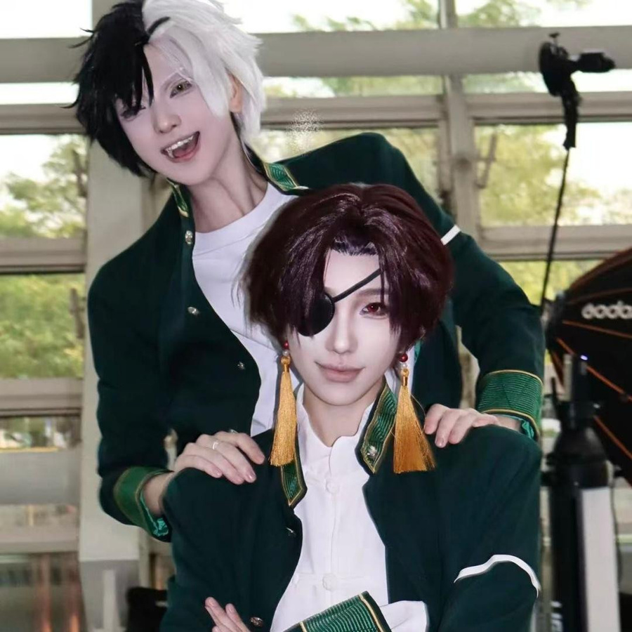 TUYUE Anime Cosplay Kostüm Windbreaker Uniform Perücke android grün - Bild 3