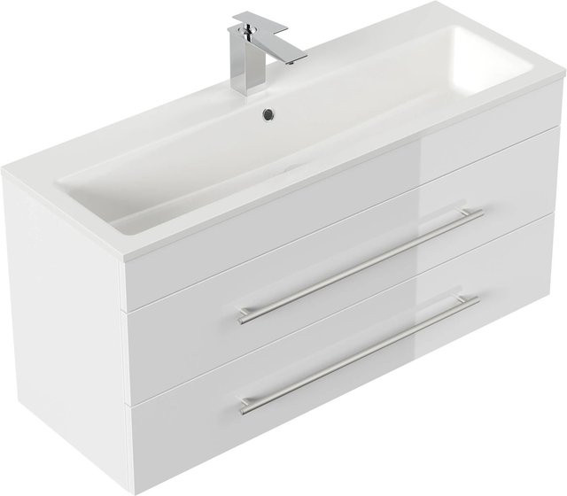 Posseik Badmöbel Portus 1000 SlimLine Weiß Hochglanz B: 100 cm, H: 48 cm, T: 36 cm - Bild 1