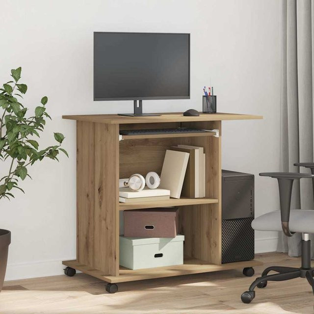 vidaXL Computertisch in Artisan Eiche, modern, B/T/H: 80 x 50 x 75 cm - Bild 2