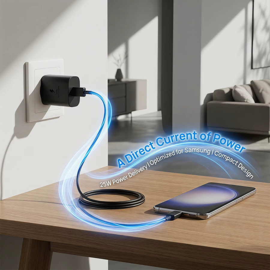 Samsung Original 25W Schnellladegerät EU Netzadapter in Schwarz für Galaxy S24 S23 S22 S21 S20, Note 20 und Z Flip/Fold Serie sowie Galaxy A55 A35 A25 A15 - Bild 4