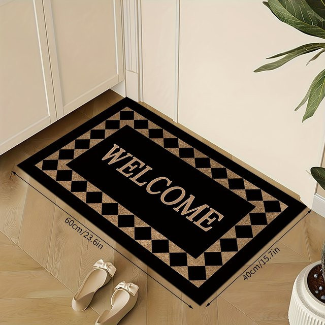 VIKAMA Welcome Fußmatte in Schwarz, rechteckig, B/T: 60 x 40 cm - Bild 1