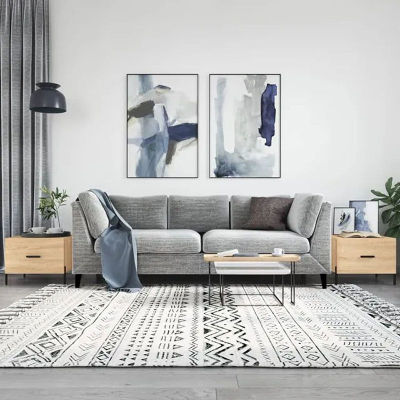 vidaxl Couchtisch Set 2 Stück im Industrial Design, Farbe: Braun, Sonoma-Eiche, B/T/H: 50 x 50 x 40 cm - Bild 1