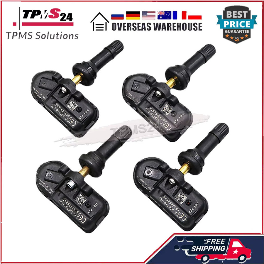 4-teiliges GANGLE TPMS Reifendruckkontrollsystem für Jeep Cherokee in Schwarz, 434 MHz, Ersatz für 68324960aa und 68324960ab - Bild 2