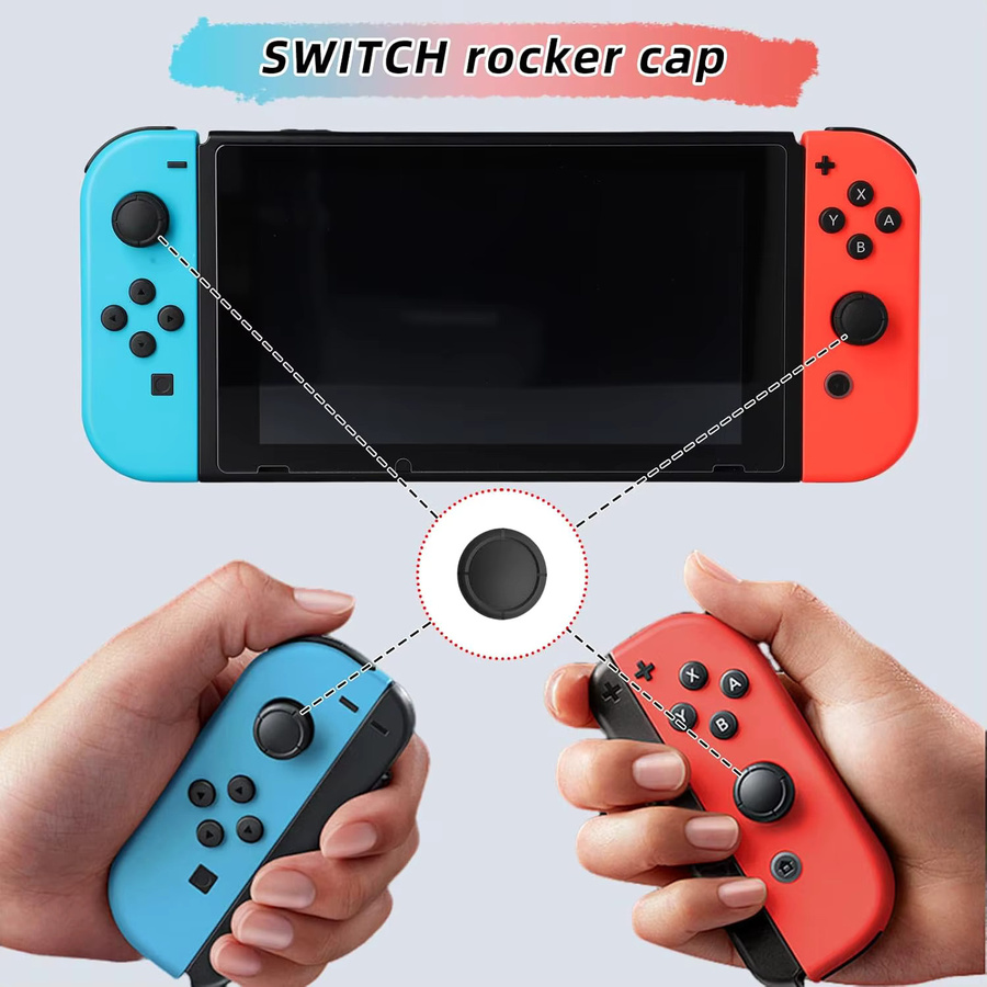 Ersatzkappen für Nintendo Switch, Switch OLED und Switch Lite Controller Joystick 3D Analog Thumbstick Griff Reparaturteile in Schwarz - Bild 3