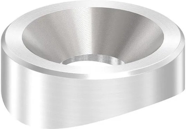 FeNau Ausgleichsstück aus V2A Edelstahl in Silber für Rundrohr Ø 42,4 mm mit Ø 20 mm und Senkbohrung 8,5 mm - Bild 1