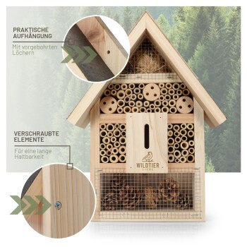 Wildtier Liebe Insektenhotel aus Holz in Braun inklusive Lockstoff - Bild 2
