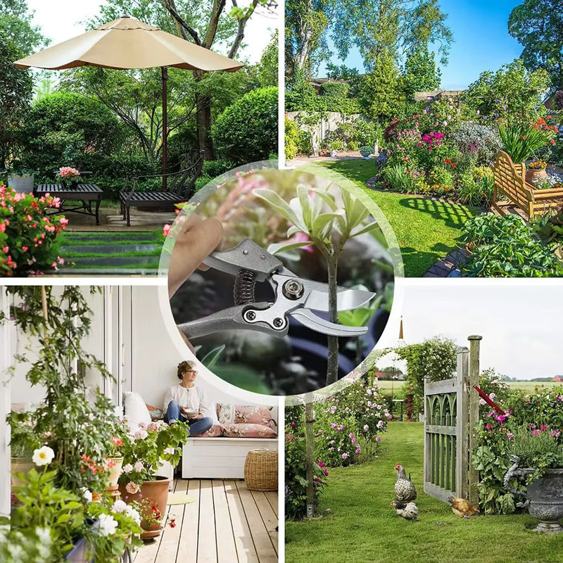 Ninth World Garten-Astschere mit SK5 Kohlenstoffstahl-Klingen für die professionelle Gartenpflege von Sträuchern, Pflanzen und Bäumen - Bild 4