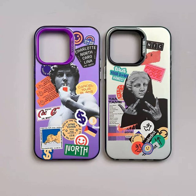 Matte David Mona Lisa Angel Eyes Handyhülle für dein iPhone (iPhone 16 bis iPhone 7 Plus) in Multicolour - Bild 1