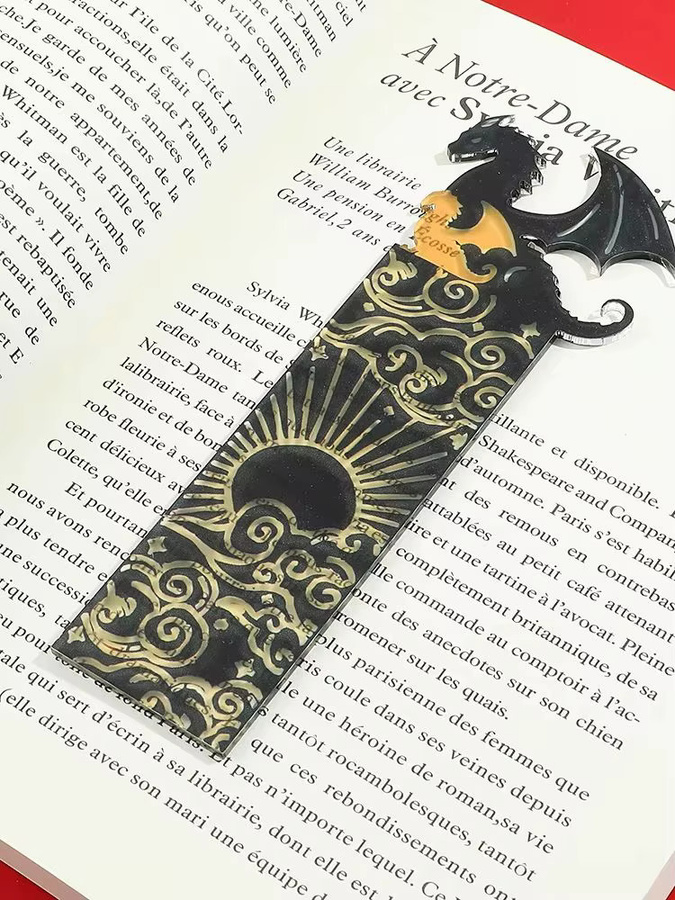 Fantasy-Drachen-Lesezeichen aus Acryl mit Schwert-Zitat Ich werde heute nicht sterben für Bücherliebhaber und Teenager - Bild 5