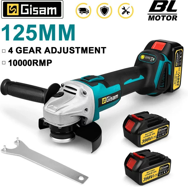 GISAM Bürstenloser Akku-Winkelschleifer 125mm mit M14 Gewinde, kompatibel mit Makita 18V LXT Akkus, zum Schneiden, Polieren und Schleifen - Bild 1