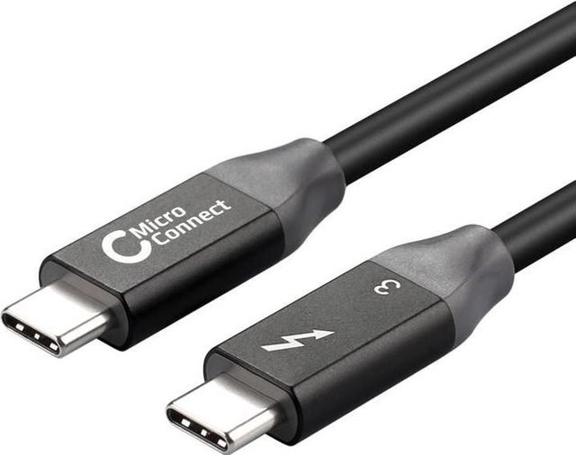 Microconnect Thunderbolt USB-C Kabel Schwarz, 1 m, 40 Gbit/s - Bild 1