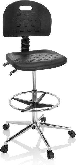 hjh OFFICE Counterstuhl TOP WORK 23 I Hartschaum ohne Armlehnen in Schwarz - Bild 1