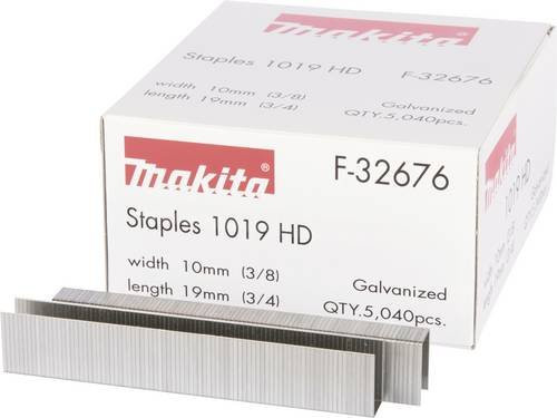 Makita Tackerklammern F-32676 verzinkt silber, flacher Draht, Länge: 19 mm, Breite: 10 mm - Bild 1