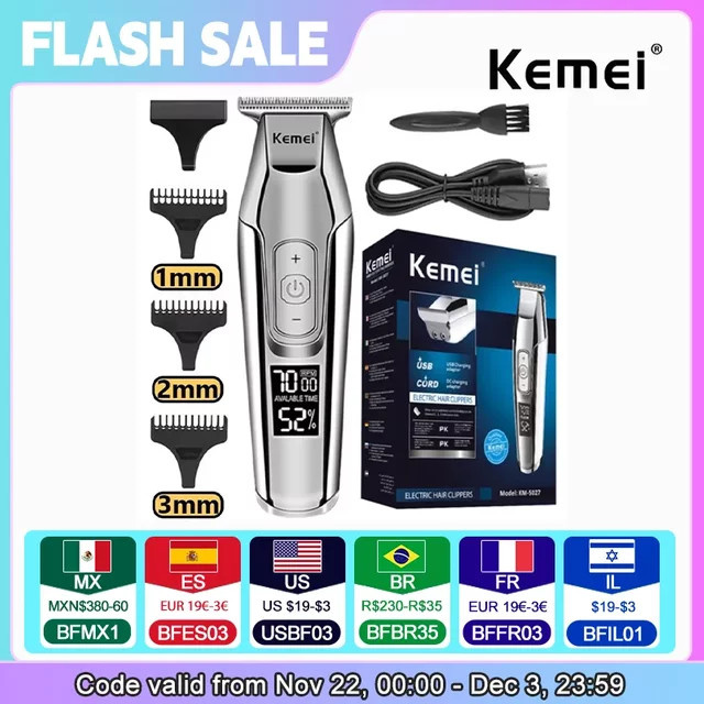 Kemei Haarschneidemaschine KM-5027, Herren, Silber - Bild 1