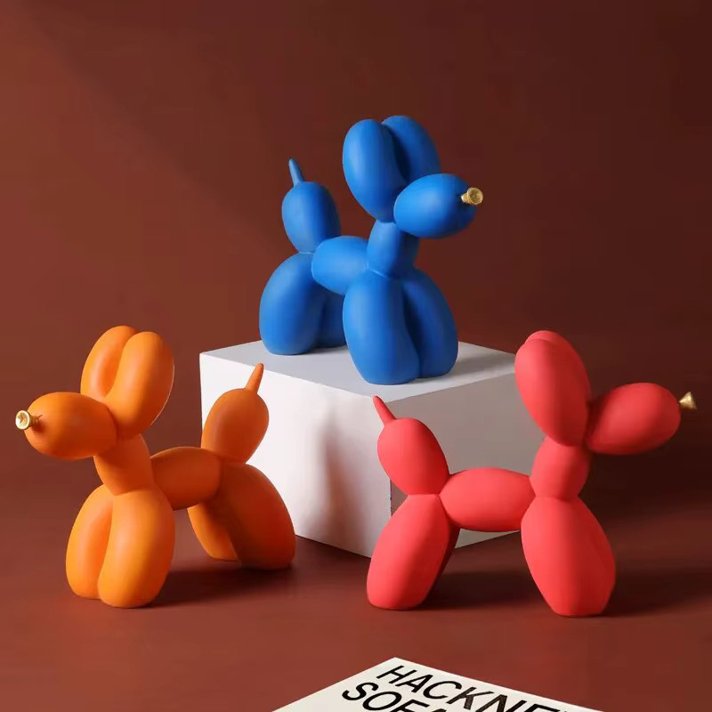 Vikama Ballon-Hund Dekofigur aus Harz in Schwarz im modernen nordischen Stil für Kinderzimmer und Arbeitszimmer - Bild 3