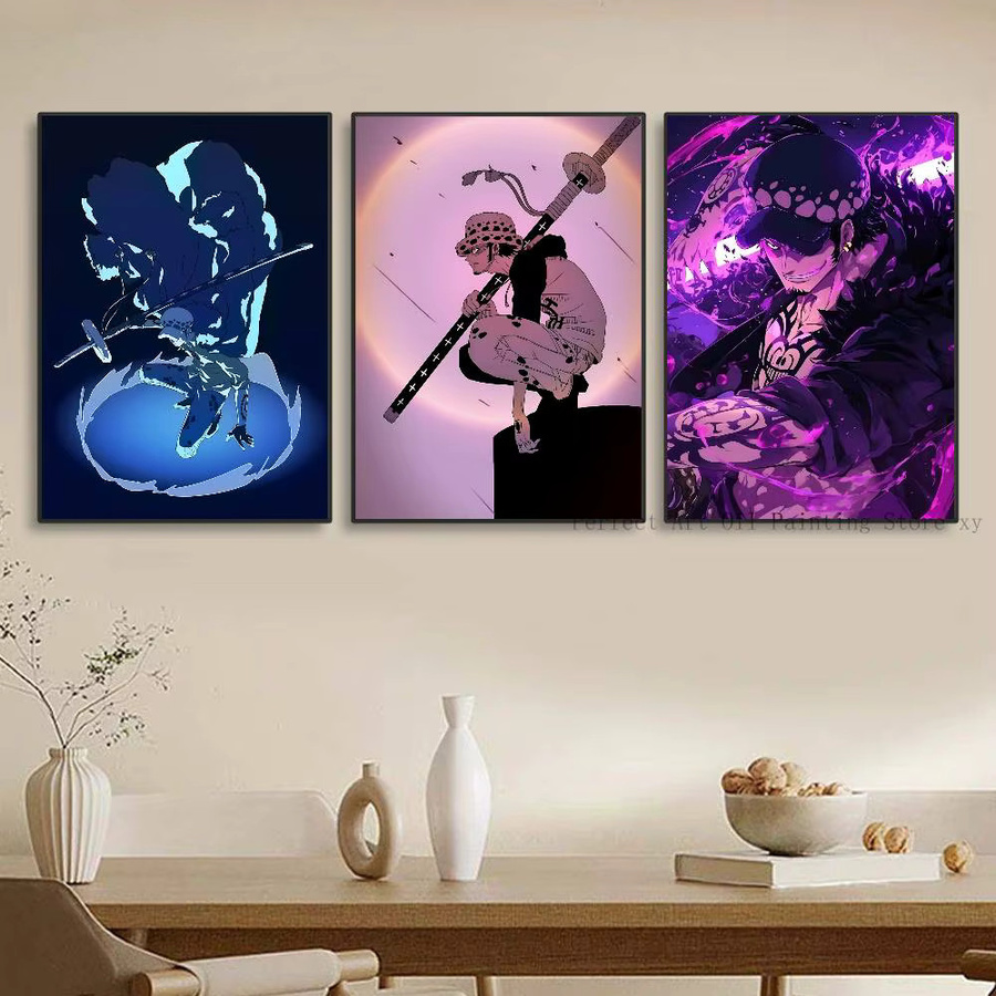 Selbstklebendes One Piece Poster mit Trafalgar D. Water Law Illustration für deine Wanddekoration - Bild 3