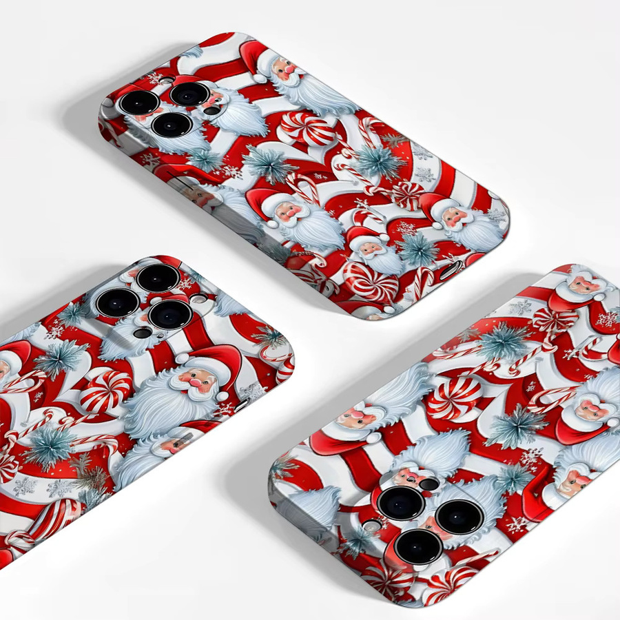 Weihnachtsmann-Collage Handyhülle für iPhone 17 16 15 14 13 12 11 Pro Max Plus mit doppelschichtiger Rückseite in Multicolour - Bild 3