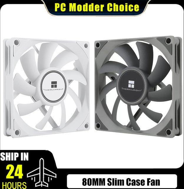 Thermalright TL-8015 Slim Gehäuselüfter 80mm, 15mm ultra-dünn für Mini-ITX-Gehäuse und CPU-Kühler, Grau/Weiß - Bild 1