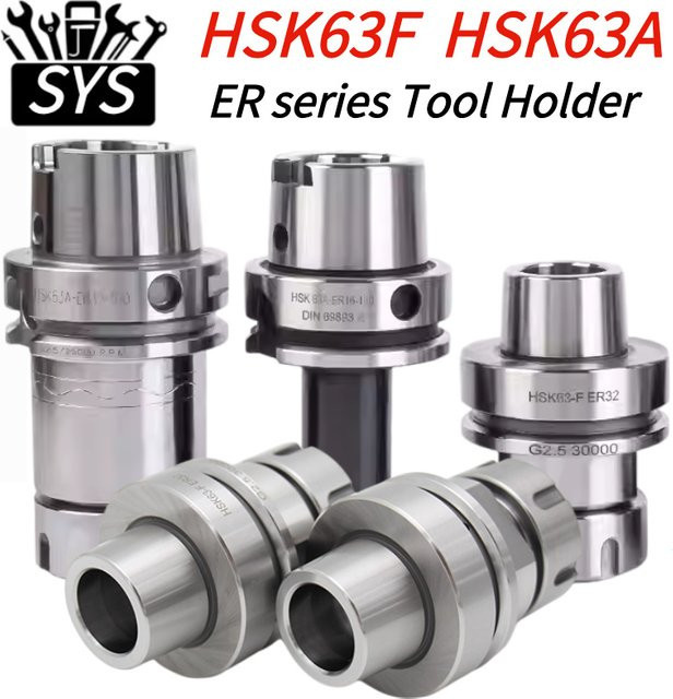 HSK63F HSK63A Werkzeughalter in Silber für Gravur- und Holzbearbeitungsmaschinen mit ER16 ER25 ER32 ER40 Kompatibilität - Bild 1