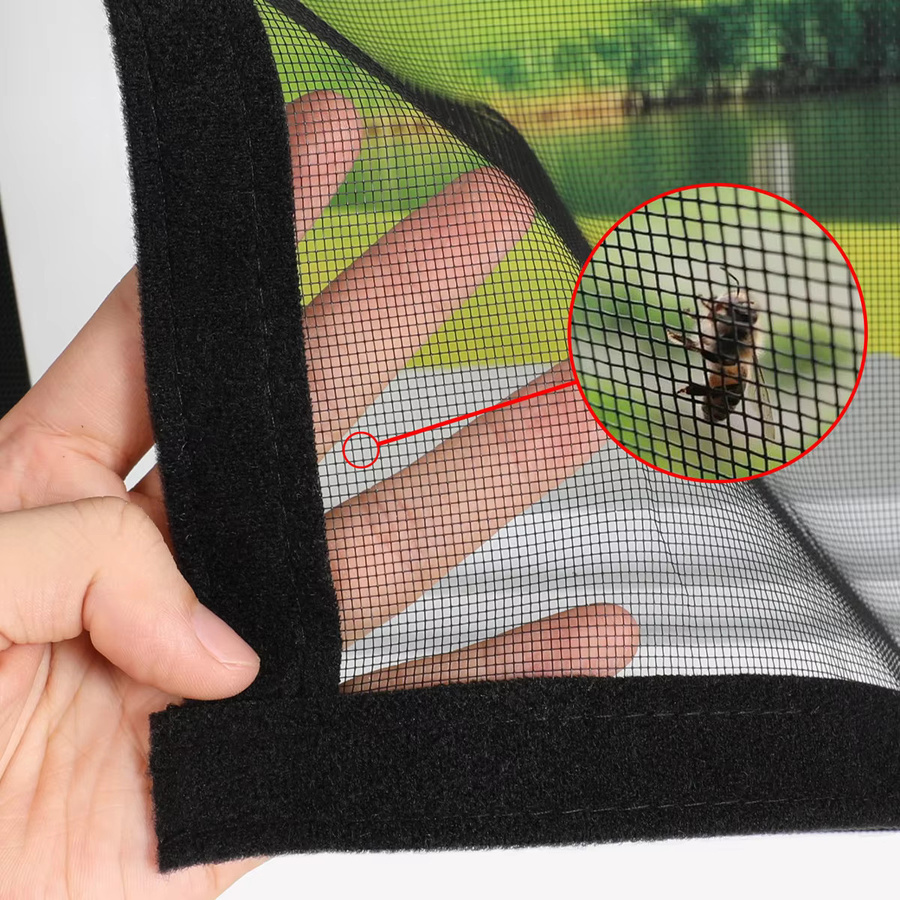 TranquilTouch Insektenschutz Netz für Fenster in Schwarz, selbstklebend und wiederverwendbar mit Reißverschluss, Breite: 140 cm, Höhe: 60 cm - Bild 3
