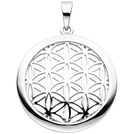 Colfem Anhänger Blume des Lebens rund, 925 Sterling Silber, Unisex - Bild 1