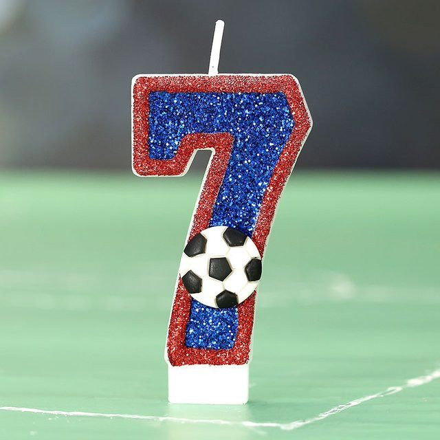 MINISO Fußball Digitale Kerze für Geburtstag und Kuchen Dekoration - Bild 1