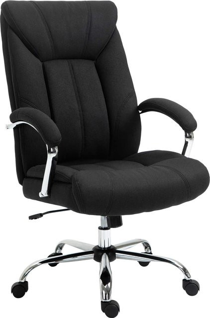 Vinsetto Ergonomischer Bürostuhl in Schwarz mit Kopfstütze, gepolsterten Armlehnen und Wippfunktion - Bild 1