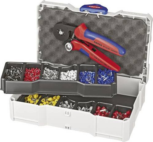 Knipex Crimpzange 97 90 09 für Aderendhülsen 0,08 bis 10 mm² inklusive 9-teiligem Aderendhülsensortiment im Koffer - Bild 1