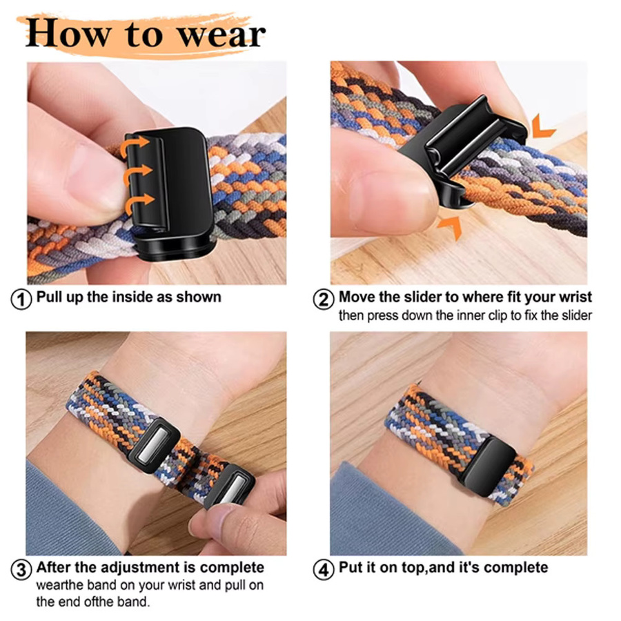 Uhrenarmband Nylon, Braide, Bunt, Unisex, 22 mm, für Huawei Watch GT 6 Pro 46 mm - Bild 3
