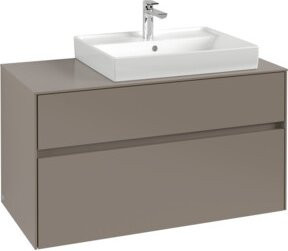 Villeroy & Boch Waschtischunterschrank Collaro in Soft Green, Wandmontage mit Innenschubladen, B/H/T: 100 x 50 x 54,8 cm - Bild 1