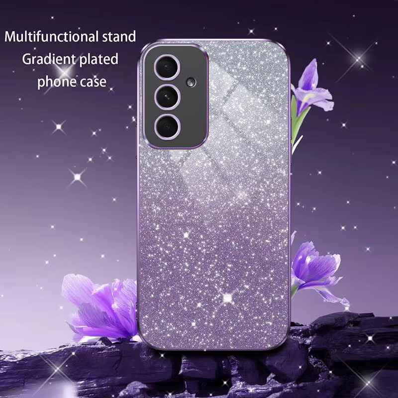 Trendy Glossy Glitter 6D Plating Schutzhülle für Samsung Galaxy A57 A56 A55 A37 A36 A35 A27 A26 A25 A17 A16 A15 Stoßfeste Bumper Back Cover in Purple - Bild 3