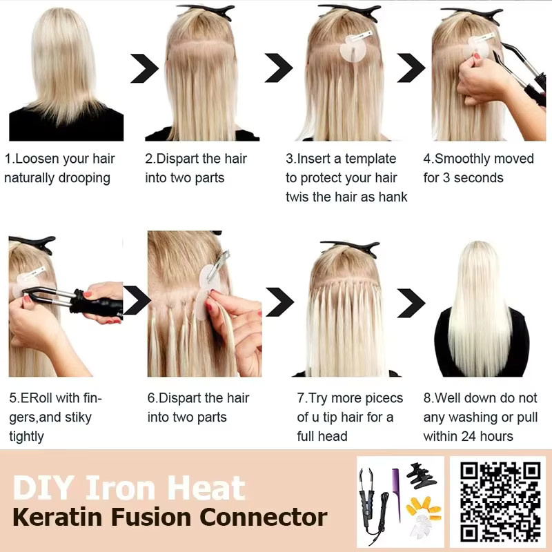 Mrs Hair Keratin Hair K Tip Hot Fusion Echthaarverlängerungen, Remy Haar - Bild 5