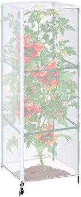 HOW-E Insektennetz Pflanzenschutz für quadratische Tomatenkäfige mit Reißverschluss und Kordelzug, Vogelschutznetz für den Garten, Größe S - Bild 1