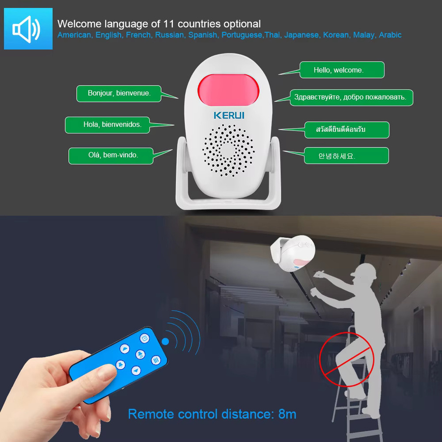 KERUI Smart M120 PIR Infrarot Bewegungsmelder und Anti-Diebstahl Alarm in Weiß - Bild 2