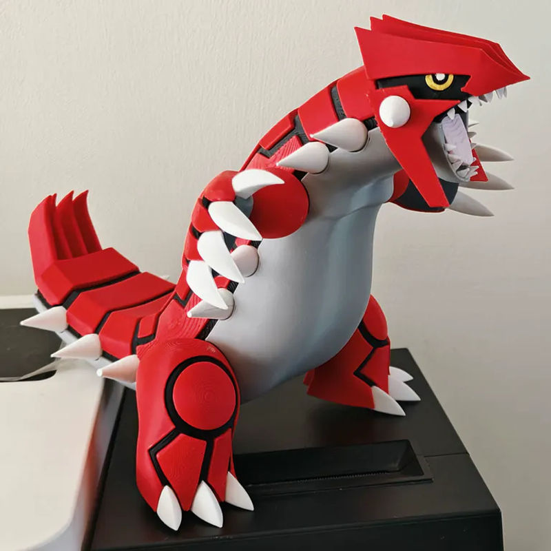 Pokemon Groudon Figur in Rot als Modell-Spielzeug aus Kunststoff für deinen Desktop oder Kühlschrank - Bild 2
