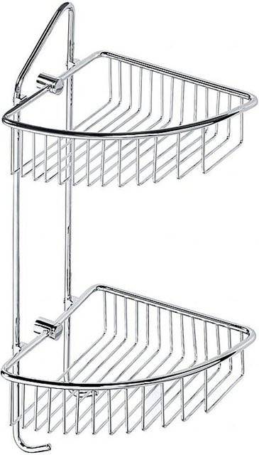 Brillantbad BYTRO Doppeleckseifenkorb aus Messing in Chrom poliert, Farbe: Silber, B/T/H: 20,5 x 22,0 x 50,0 cm - Bild 1