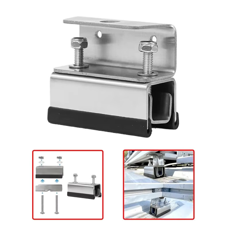 4er-Set Edelstahl Dachgepäckträger-Montagesatz für Marine, Camping und Wohnmobile in Silber - Bild 3