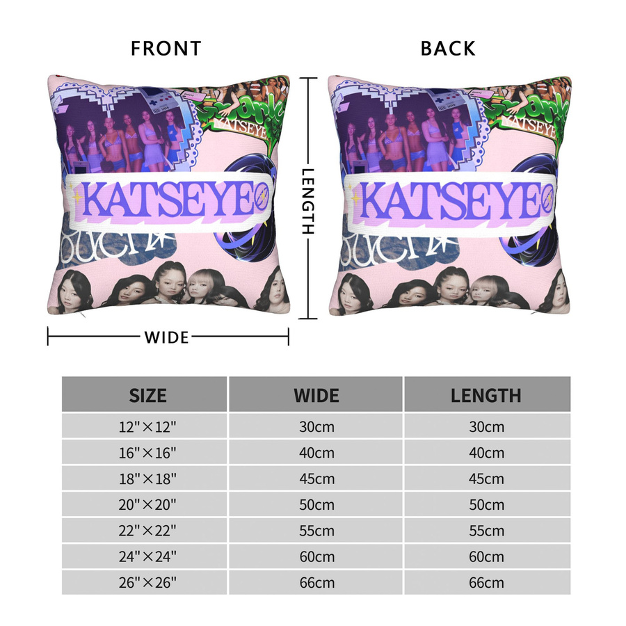 Katseye Kpop Musik Kissenbezug Multicolor, B/T/H: 50 x 50 x 0 cm - Bild 4