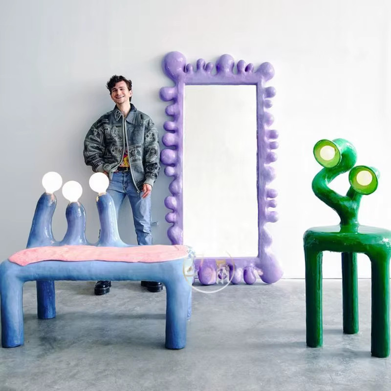 DUTRIEUX Ganzkörperspiegel Nordic Design in Lila, moderner Standspiegel für Schlafzimmer und Flur - Bild 2