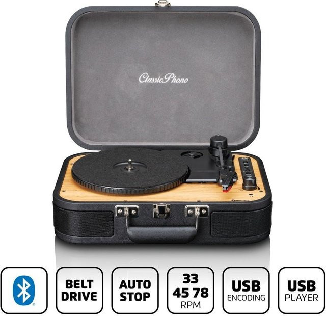 Lenco Retro Bluetooth Plattenspieler mit eingebauten Lautsprechern in Schwarz - Bild 2