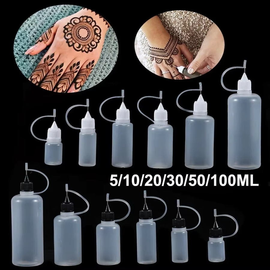 FIGHTYU Klebstoffapplikator-Flaschen mit Nadelspitzen für Papierquilling und Scrapbooking, Set in Weiß und Transparent, Kunststoff - Bild 2
