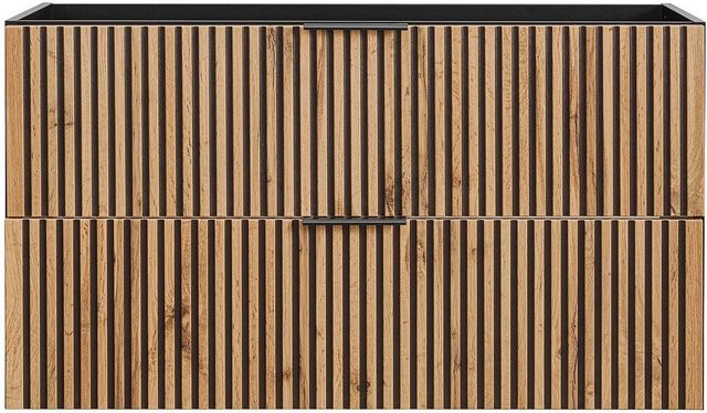 Waschbeckenunterschrank Madela von Vente-unique in Schwarz und Naturfarben Hell mit Streifenoptik, Breite: 80 cm - Bild 1