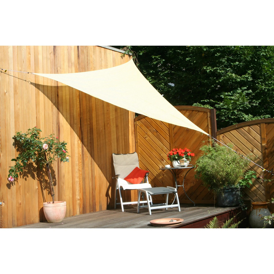 Floracord Dreiecksonnensegel aus HDPE in Weizen/Gelb, Breite: 300 cm - Bild 2