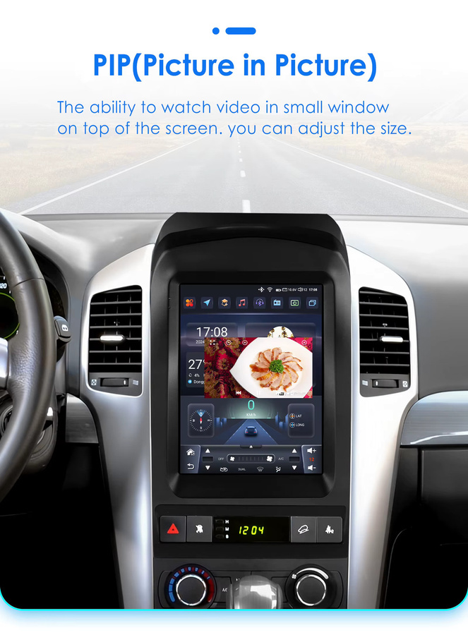 Hizpo Android 13 Autoradio mit Carplay und GPS im Tesla Stil für Chevrolet Captiva Sport 2006-2012, 9,7 Zoll, Schwarz - Bild 3