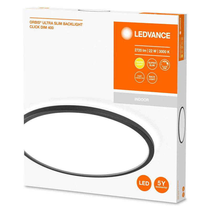 LEDVANCE Orbis LED Deckenleuchte aus Kunststoff in Schwarz und Weiß, H: 2,7 cm, D: 40 cm - Bild 2