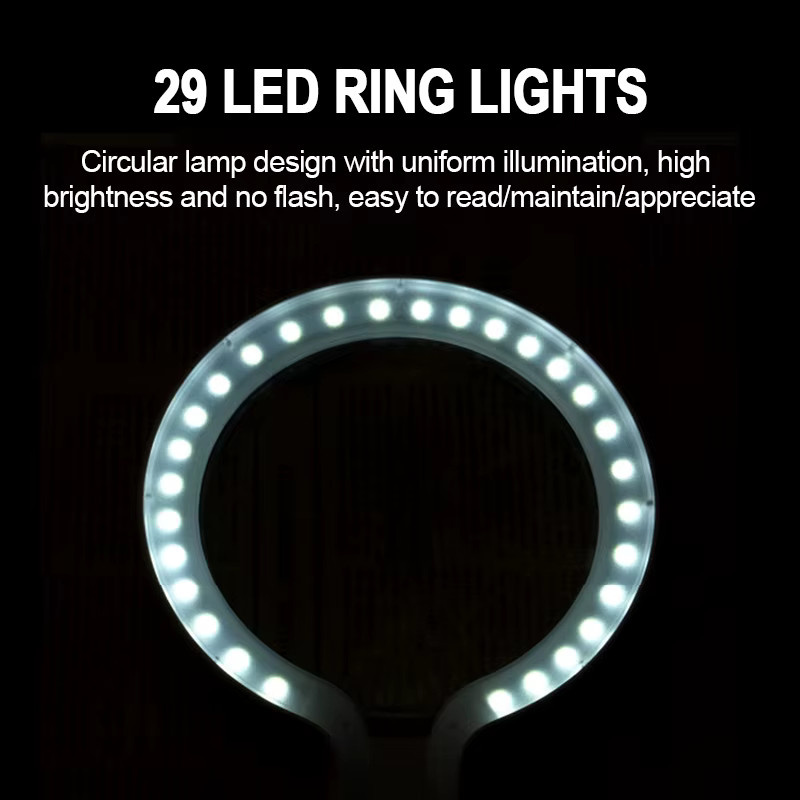 TELEHILL Handlupe 25x, mit 29 LED-Leuchten, USB-wiederaufladbar - Bild 3