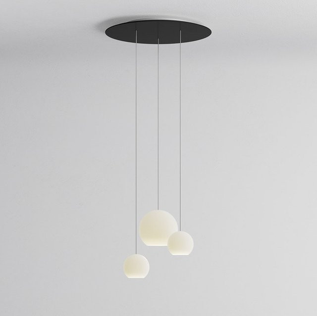 KOMOT KOS Trio SL LED-Pendelleuchte rund, Schwarz matt, Opalglas, Tunable White 2200K - 4200K, dimmbar und höhenverstellbar - Bild 1