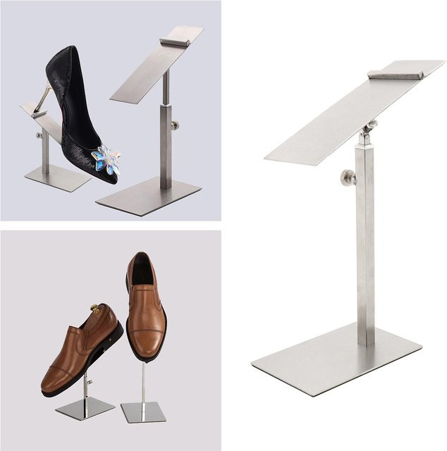 Kesoto Schuhregal aus rostfreiem Stahl in Silber als freistehendes Display für professionelle Präsentationen - Bild 1