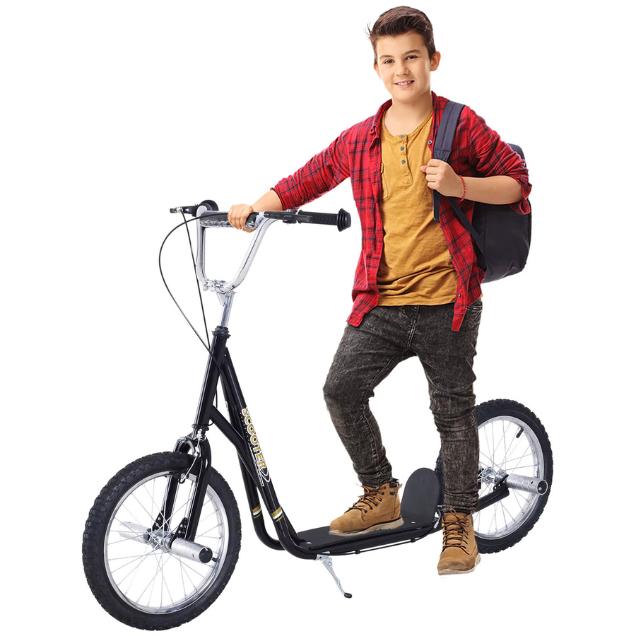 HOMCOM Kinderroller mit Luftreifen Cityroller schwarz - Bild 2