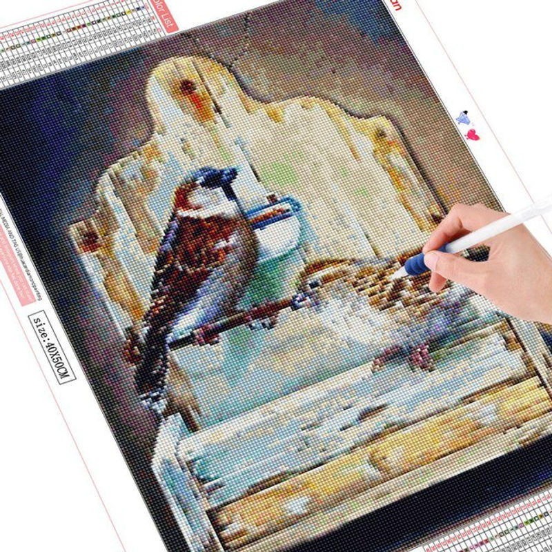 FIYO Diamond Painting Set Vogel Motiv Wanddeko Mehrfarbig B/H: 20 x 30 cm - Bild 1